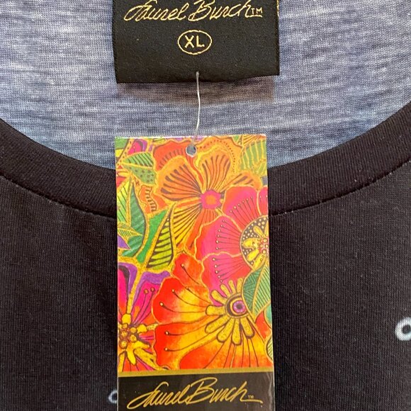 Laurel Burch Cat Short Sleeve Blouse XL NWT - Picture 3 of 5